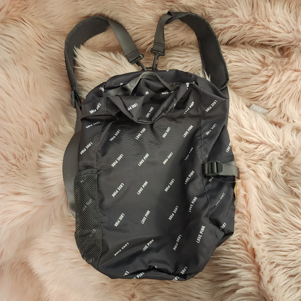 Victoria's secret PINK convertible backpack duffle bag LOVE PINK print